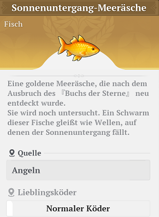 Fisch: Sonnenuntergang-Meeräsche Köder: Normaler Köder